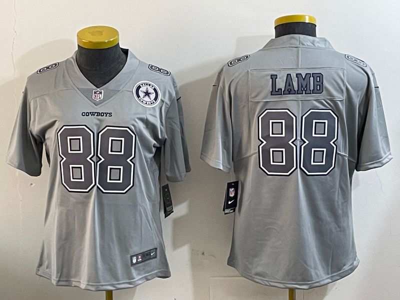 Women Dallas Cowboys #88 Lamb Grey 2024 Nike Vapor Limited NFL Jersey style 2